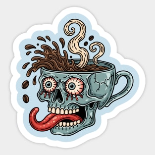 Spooky Skull Coffee Mug Sticker